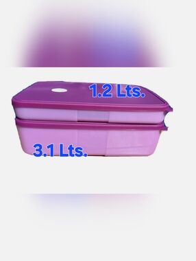 Tupperware Pink Stackable Food Containers (Light Pink & Magenta)